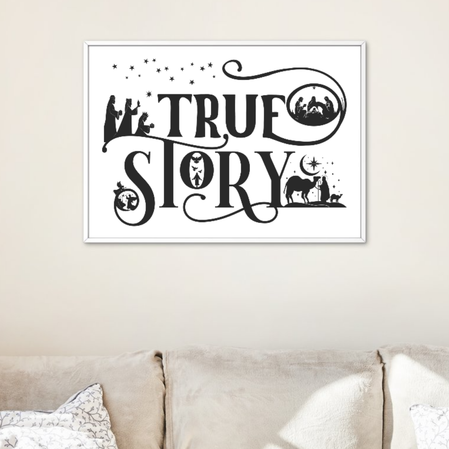 Christmas True Story SVG | Nativity Scene SVG | Instant Download for Cricut & Silhouette | Perfect for Holiday Apparel & Gifts