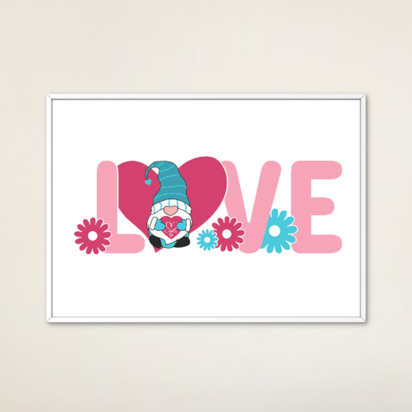 Valentine Gnome Love SVG | Cute Valentine's Day Gnome Cut File | Heart Gnome Digital Download