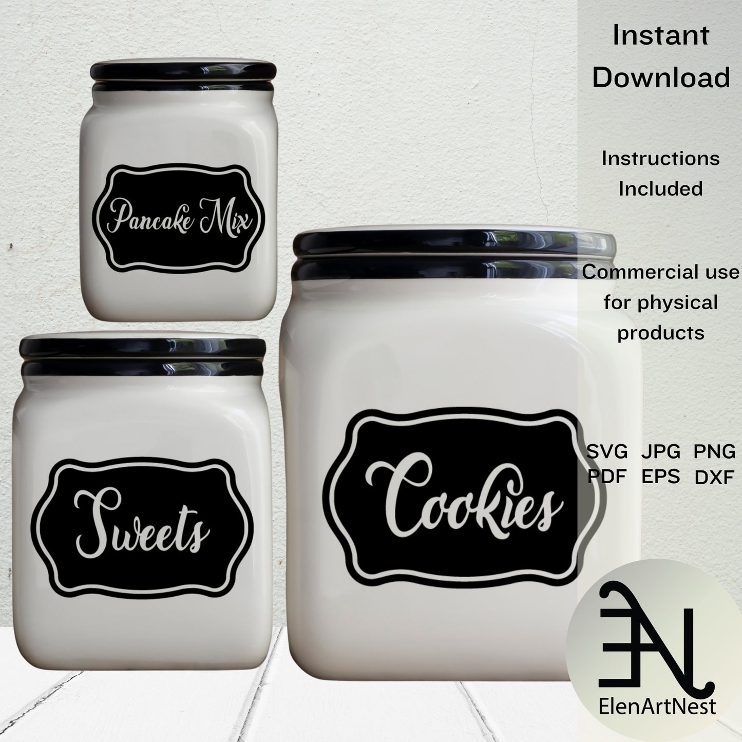 Kitchen Labels Svg | Pantry Labels Svg | Canister Labels Svg | Instant Download Svg Files For Cricut | Pantry Organization Svg | Label Svg