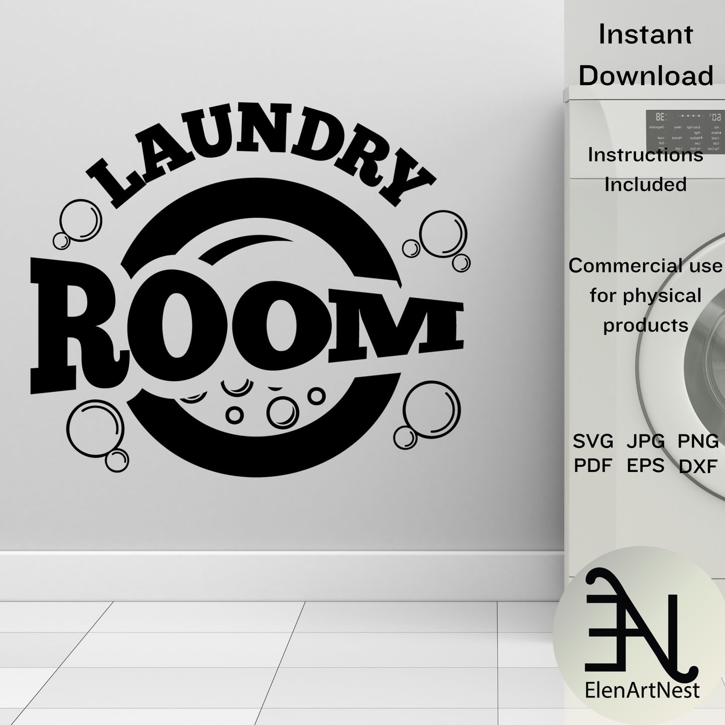 Laundry Labels Bundle SVG | Wash and Dry SVG | Laundry Room Sign | Farmhouse SVG | Washer Dryer Svg | Laundry Co Svg | Clothesline Clipart