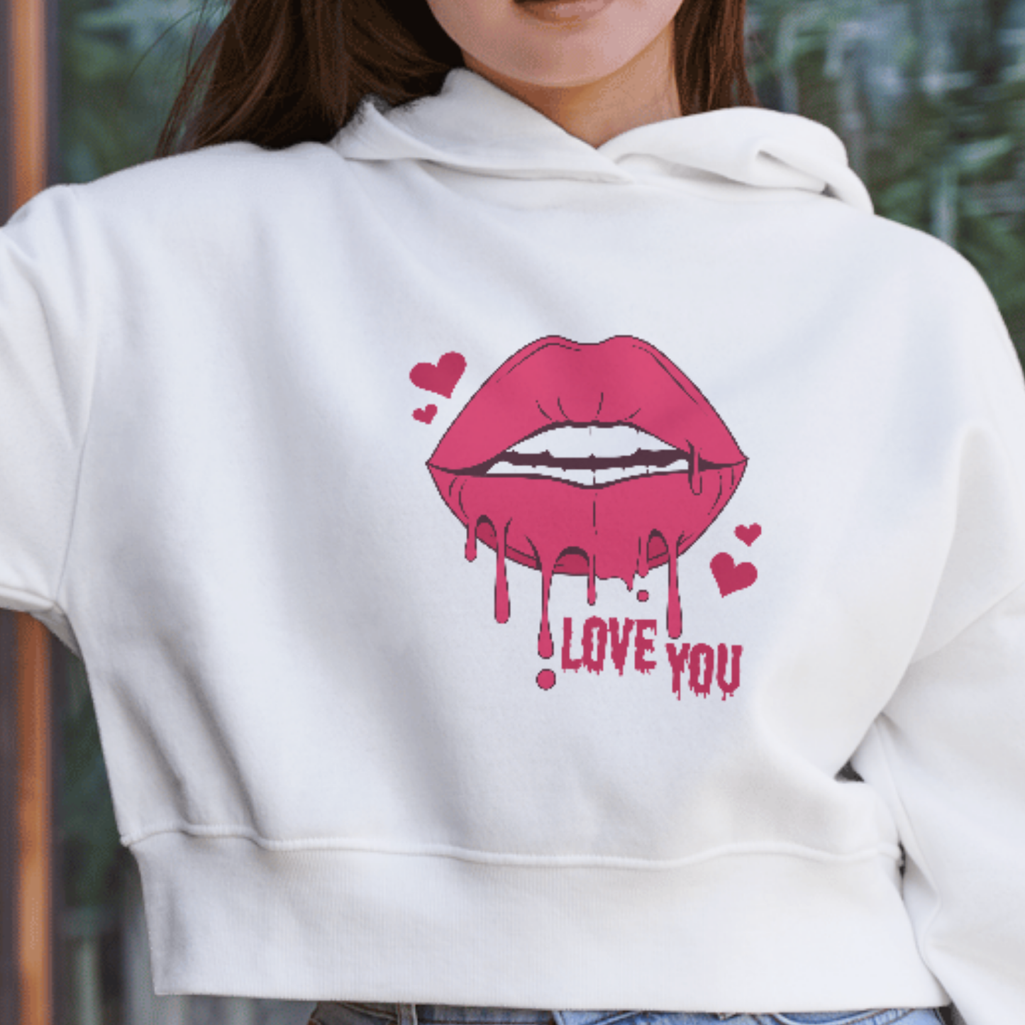 Love You Red Lips SVG | Romantic Kiss Design | Dripping Lips Valentine's Day Cut File