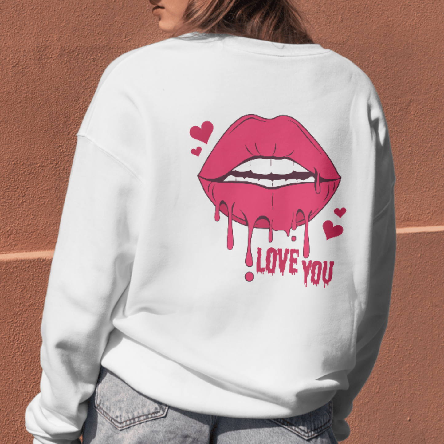 Love You Red Lips SVG | Romantic Kiss Design | Dripping Lips Valentine's Day Cut File