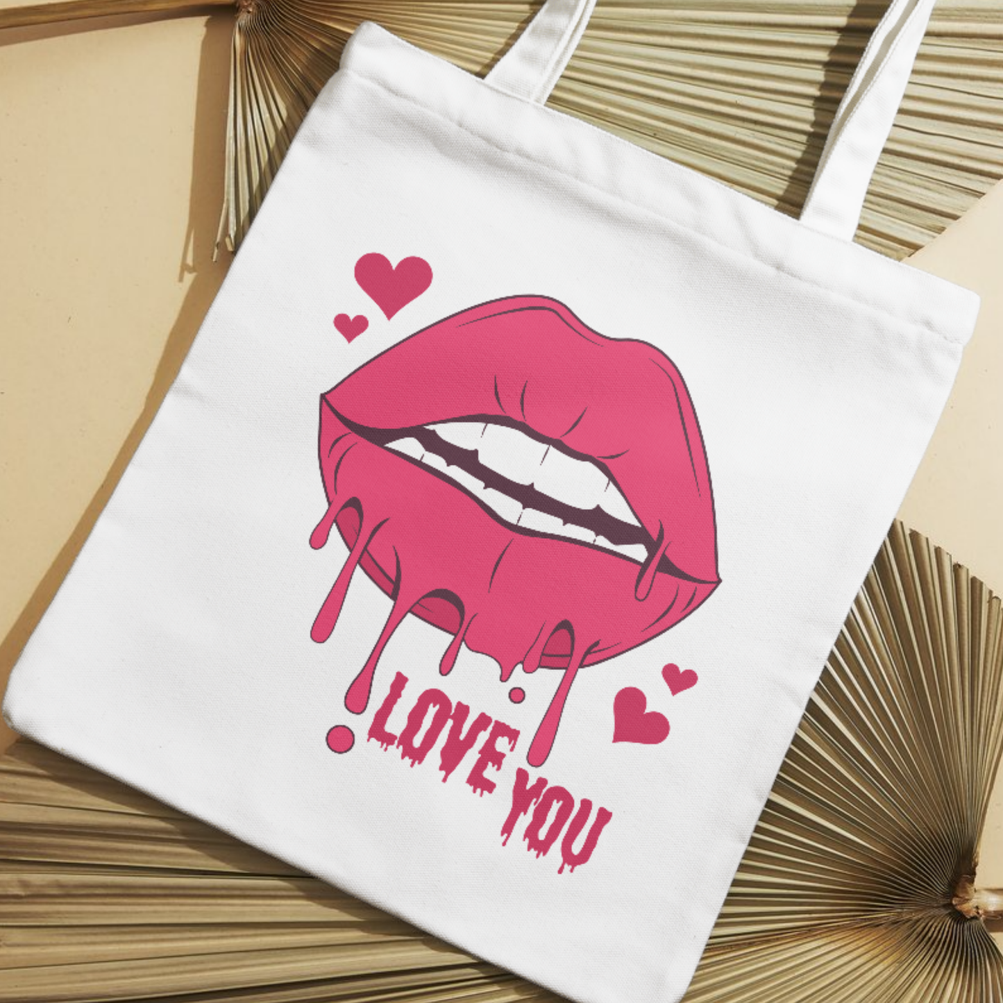 Love You Red Lips SVG | Romantic Kiss Design | Dripping Lips Valentine's Day Cut File