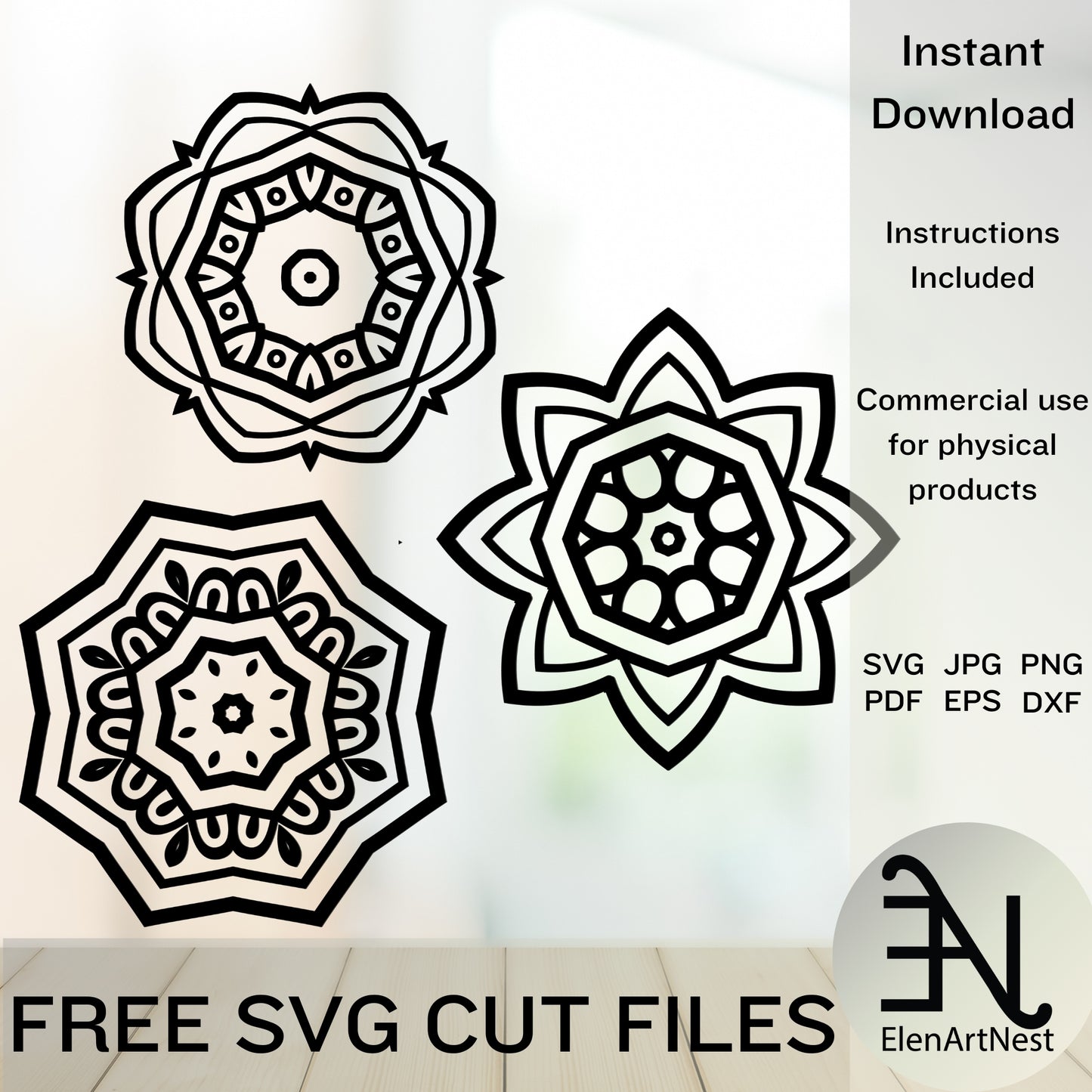 Mandala Bundle SVG | Bohemian Silhouette Files | Cricut Cut Files | Sacred Geometry Design | Yoga Wall Art | Meditation Clipart Bundle