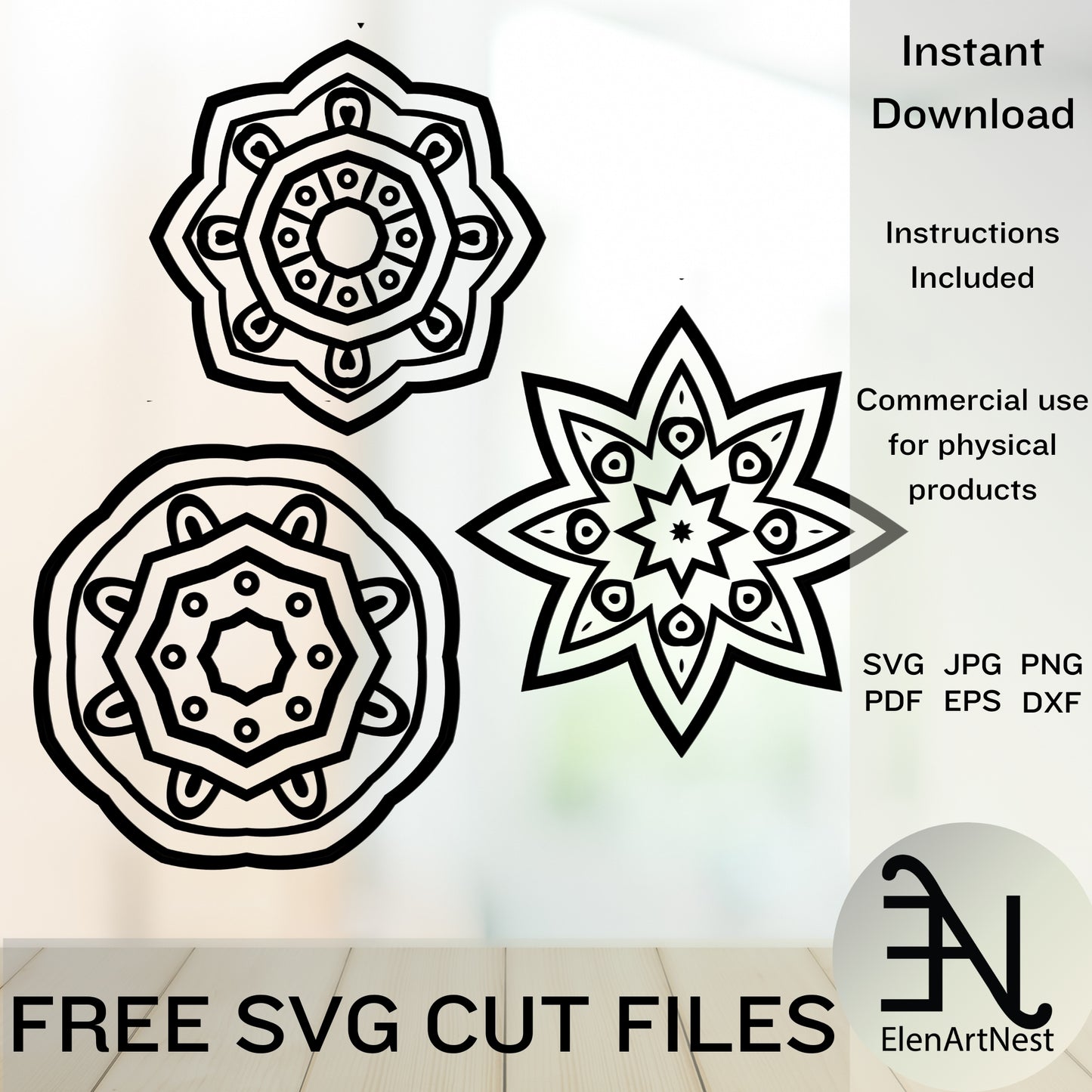 Mandala Bundle SVG | Bohemian Silhouette Files | Cricut Cut Files | Sacred Geometry Design | Yoga Wall Art | Meditation Clipart Bundle