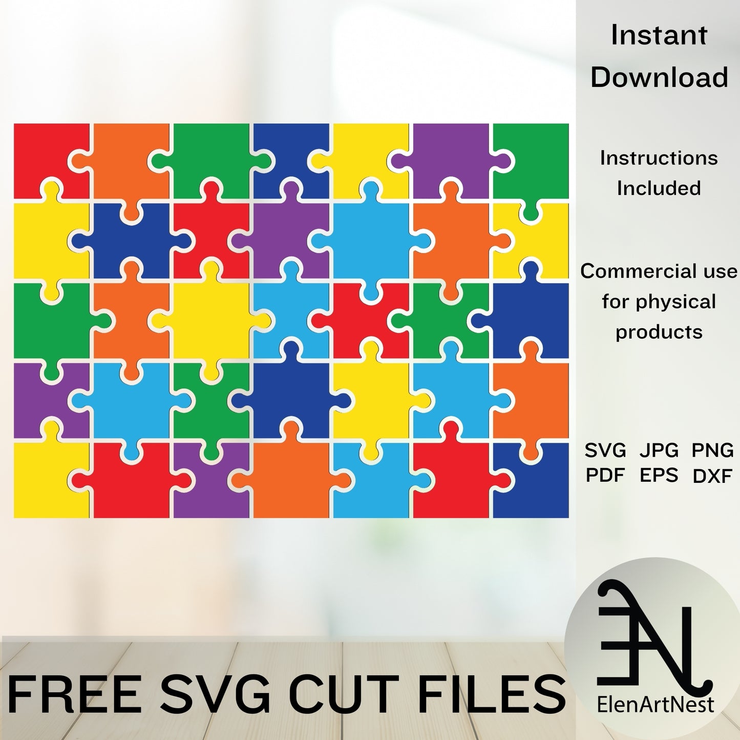 Puzzle Bundle SVG | Autism Awareness Cut Files | Puzzle Pieces Vector | Autism SVG Files for Cricut | Digital Download Puzzle Pieces