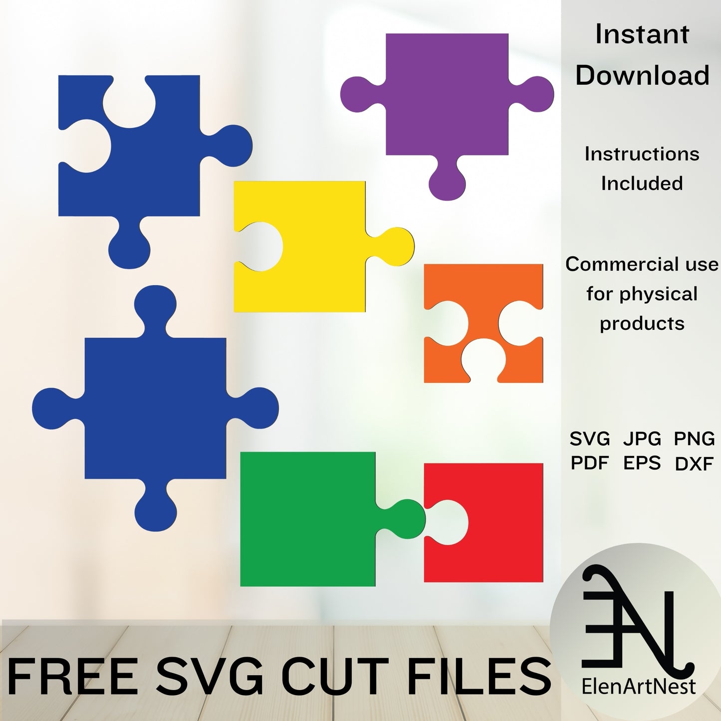 Puzzle Bundle SVG | Autism Awareness Cut Files | Puzzle Pieces Vector | Autism SVG Files for Cricut | Digital Download Puzzle Pieces