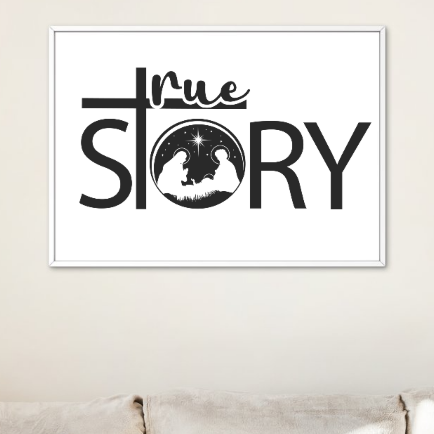 True Story SVG | Nativity Laser Cut SVG | Inspirational Quote SVG | Motivational Saying Digital Download | Perfect for Nativity Shirts and Holiday Crafts