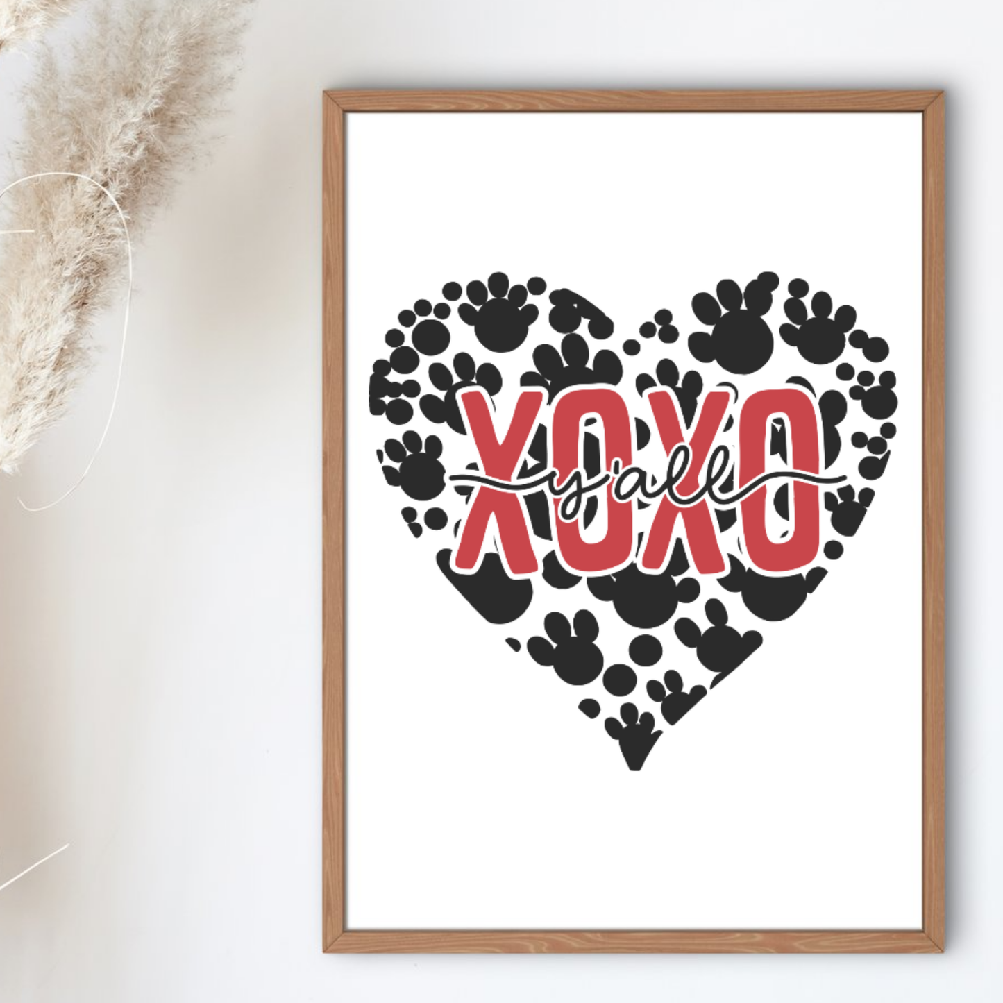 XOXO Paw Heart SVG | Dog Valentine Cut File | Cat Lover Valentine's Day | Dog Mom Cricut SVG | Pet Paw Print Digital Download | Sublimation Design