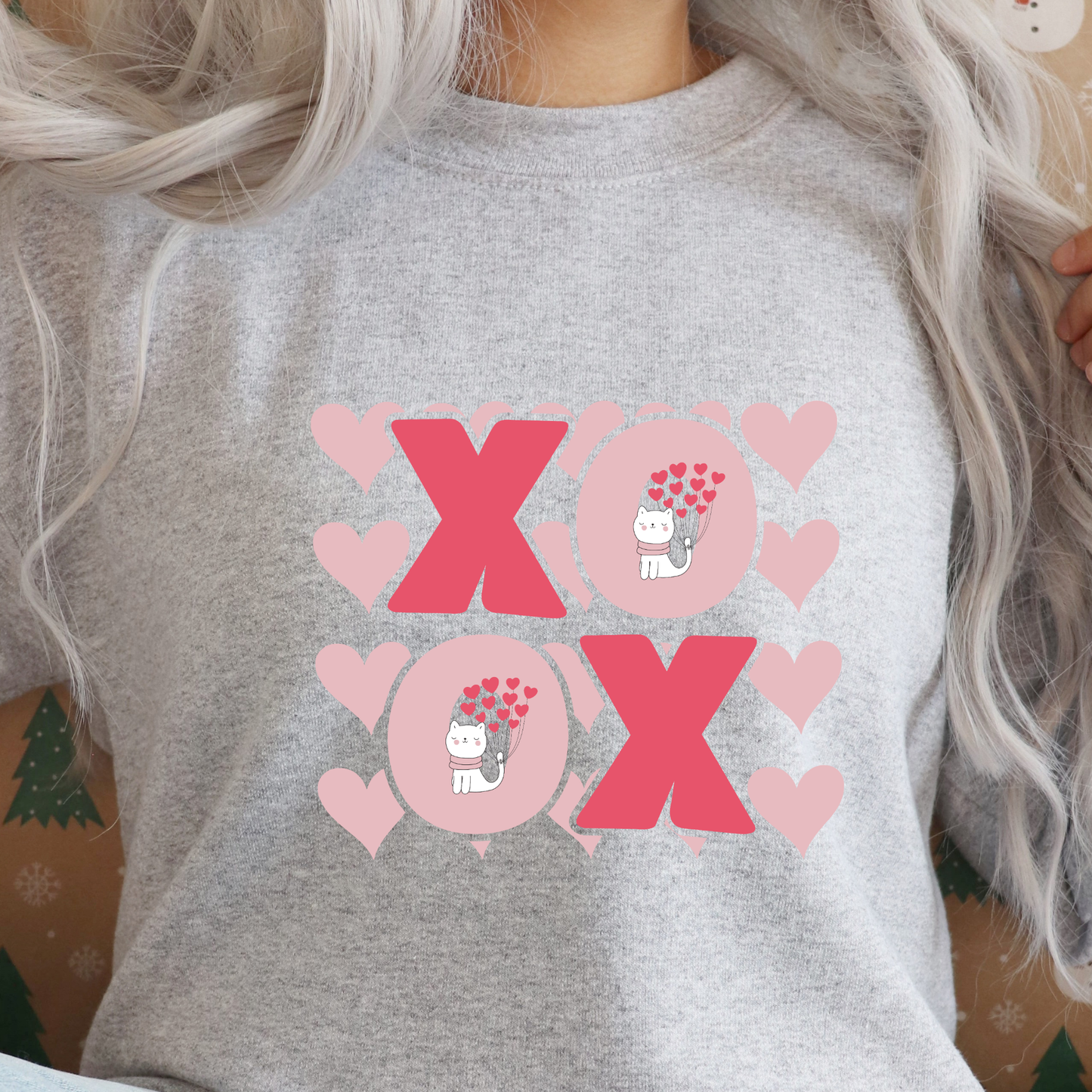 XOXO Valentine Cat SVG | Cute Cat Illustration for Personalized Apparel and Gifts