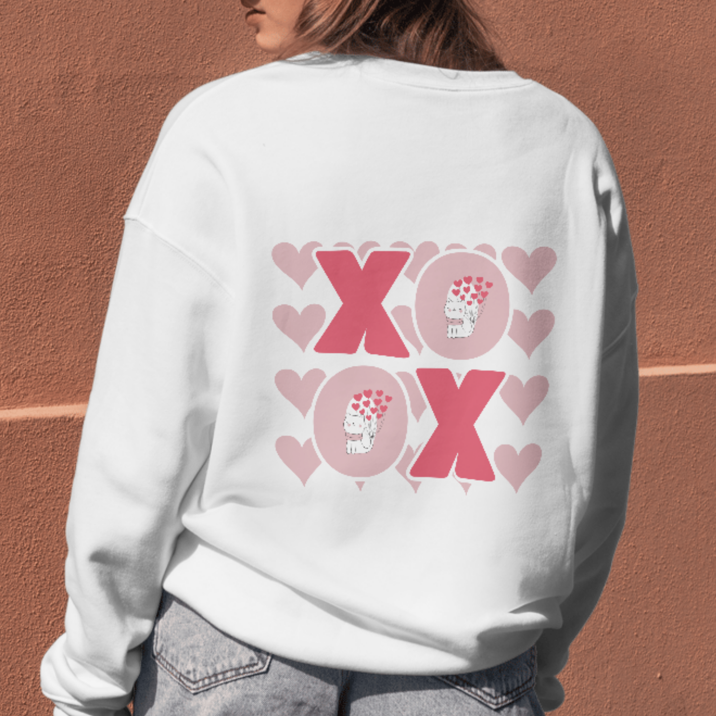 XOXO Valentine Cat SVG | Cute Cat Illustration for Personalized Apparel and Gifts